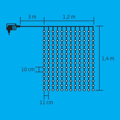 LED-es fényfüggöny - KIN 168C/WH